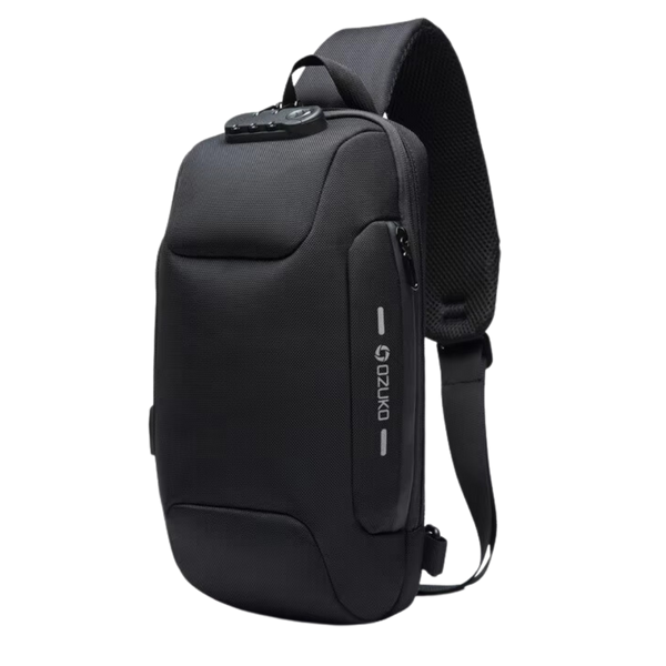 Lockable USB Charging Waterproof Crossbody Bag With Multiple Pockets
