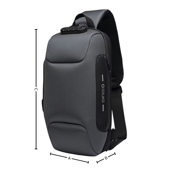 Lockable USB Charging Waterproof Crossbody Bag With Multiple Pockets