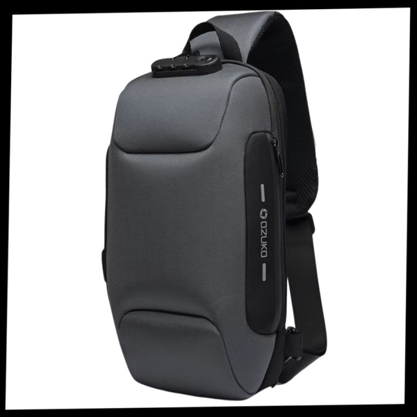 Lockable USB Charging Waterproof Crossbody Bag With Multiple Pockets