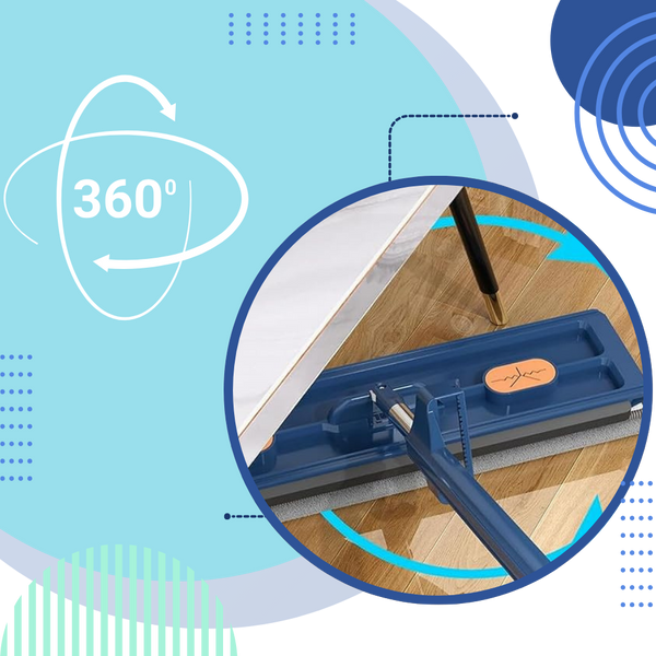360 Degree Self Wringing Flat Mop With Bucket For Easy All Surface Cleaning