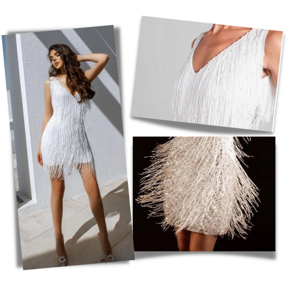 Sequin V Neck Slip Dress for Evening Glamour and Comfort