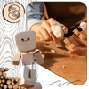 Wooden Bobblehead Figurine With Kinetic Motion For Dashboard Fun