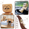 Wooden Bobblehead Figurine With Kinetic Motion For Dashboard Fun
