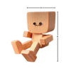 Wooden Bobblehead Figurine With Kinetic Motion For Dashboard Fun