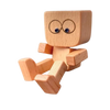 Wooden Bobblehead Figurine With Kinetic Motion For Dashboard Fun