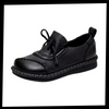 Leather Platform Loafers With Shock Absorption For All Day Comfort
