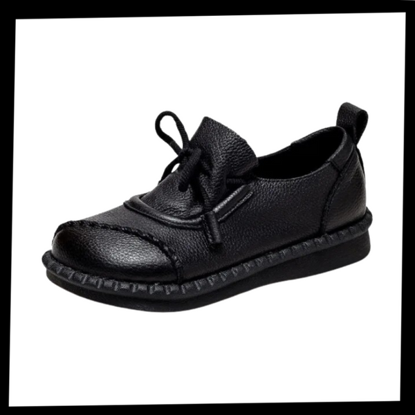 Leather Platform Loafers With Shock Absorption For All Day Comfort