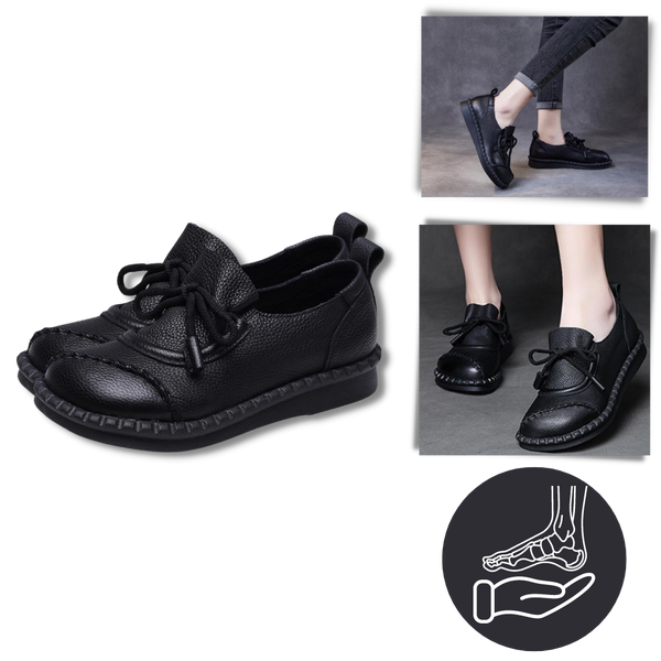Leather Platform Loafers With Shock Absorption For All Day Comfort
