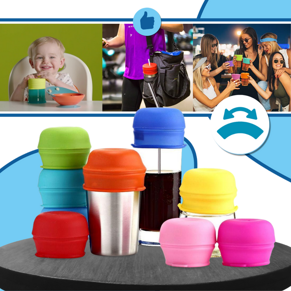 Silicone Spill Proof Sip Cover For Cups Universal Fit Easy Clean