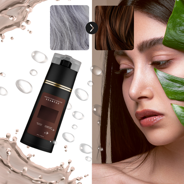 Dye Shampoo for Instant Gray Coverage and Three in One Color Care