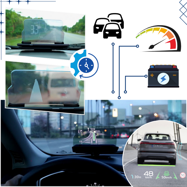Head Up Display Car Hud With Real Time Navigation And Wireless Charging