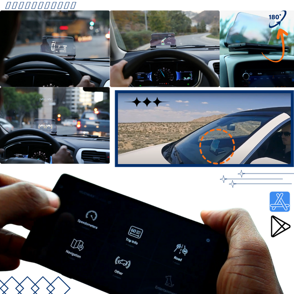 Head Up Display Car Hud With Real Time Navigation And Wireless Charging
