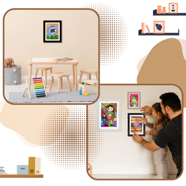 Smooth Finish Colorful Kids Art Frames With Easy Swap Display