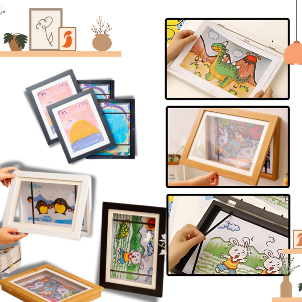 Smooth Finish Colorful Kids Art Frames With Easy Swap Display