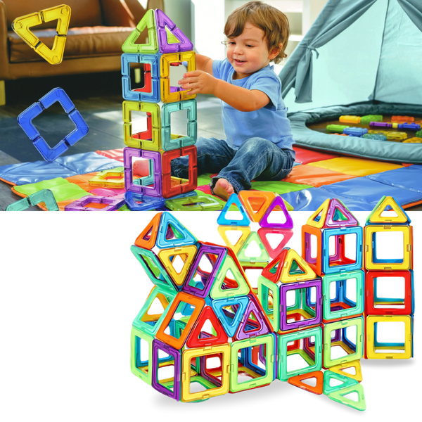 Magnetic Building Blocks for Creative STEM Play and Problem Solving