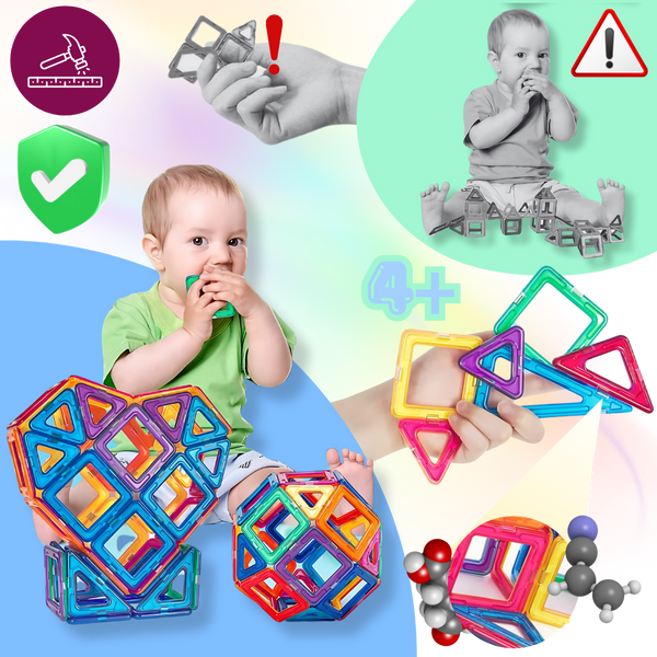 Magnetic Building Blocks for Creative STEM Play and Problem Solving