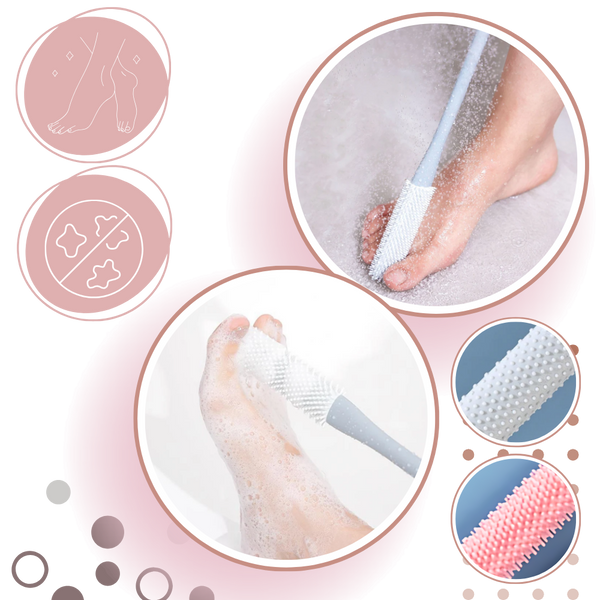 Gentle Bristle Foot Brush For Precise Toe Cleaning Ergonomic Handle