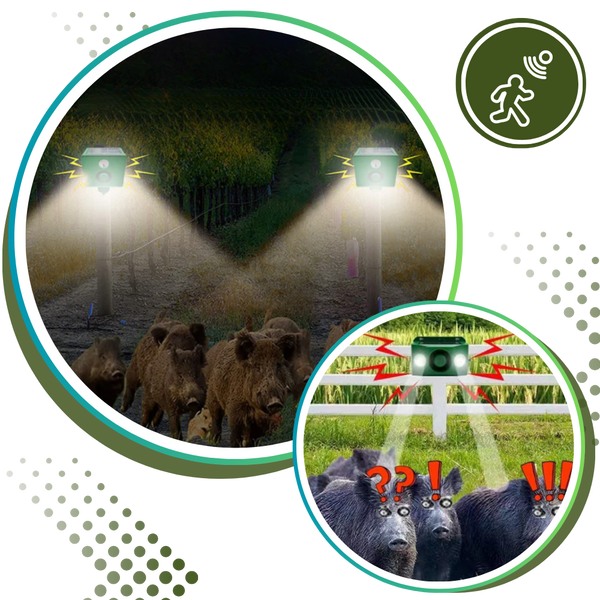 Solar Motion Activated Animal Deterrent With Wide Coverage