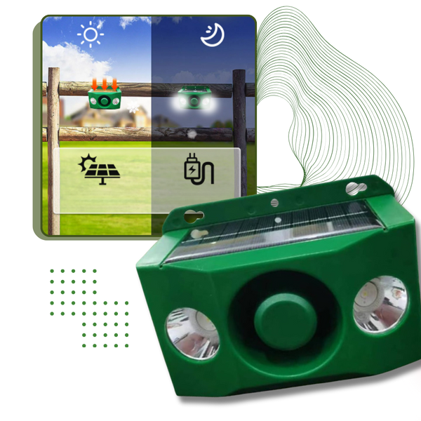 Solar Motion Activated Animal Deterrent With Wide Coverage