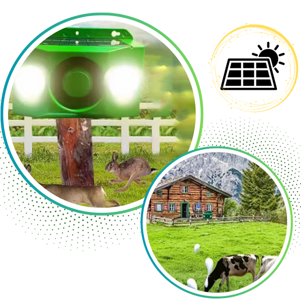 Solar Motion Activated Animal Deterrent With Wide Coverage