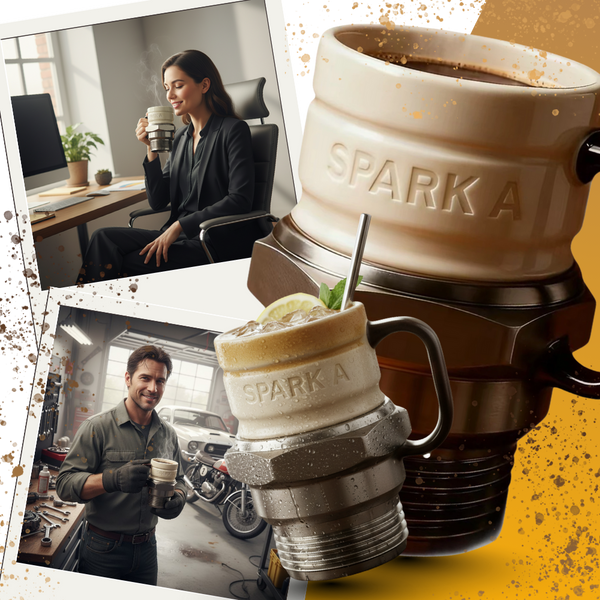 Stainless Steel Spark Plug Mug With 44 Oz Capacity And Conversation Starter