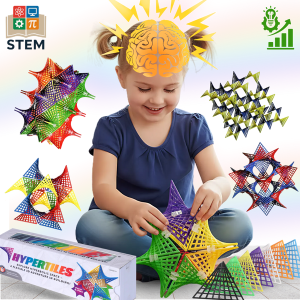 Hyperbolic Magnetic Tiles for STEM Building and Creative Play