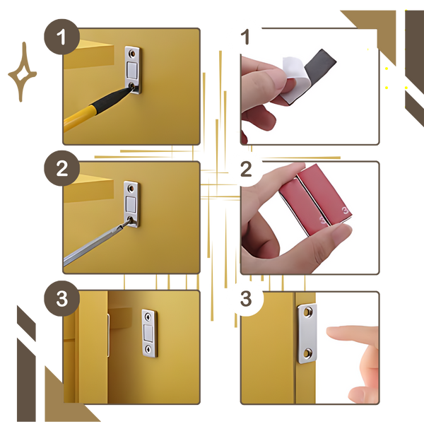 Ultra Thin Magnetic Cabinet Locks For Secure Drill Free Closures
