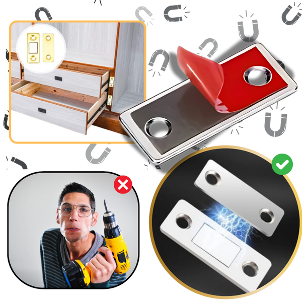 Ultra Thin Magnetic Cabinet Locks For Secure Drill Free Closures