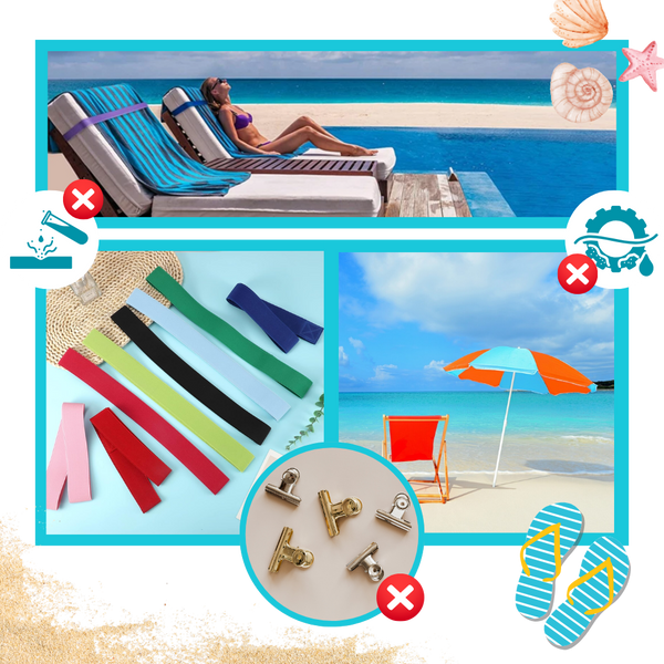 Stretchable Towel Band For A Secure Hold On Beach Chairs