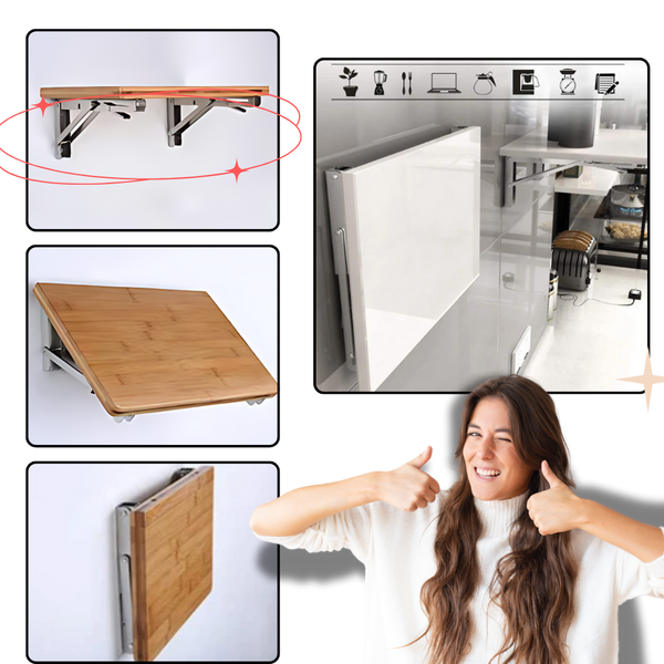 Wall Mounted Folding Table With High Load Capacity And Space Saving Design