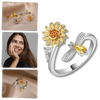 Sunflower Inspired Spinner Ring For Calming Stress Relief Stainless Steel