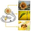 Sunflower Inspired Spinner Ring For Calming Stress Relief Stainless Steel