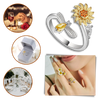 Sunflower Inspired Spinner Ring For Calming Stress Relief Stainless Steel