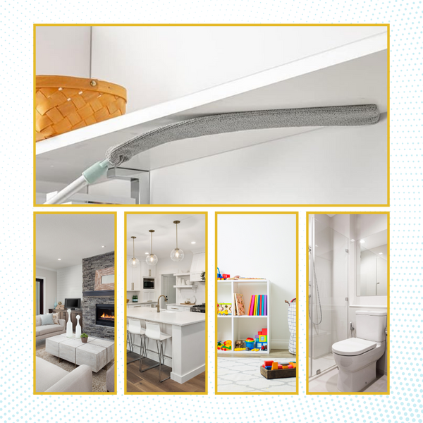 Telescoping Dust Duster With Washable Covers For Hard To Reach Surfaces