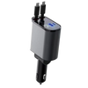 Expandable Car Power Dock With Dual Retractable Cables For Fast Charging