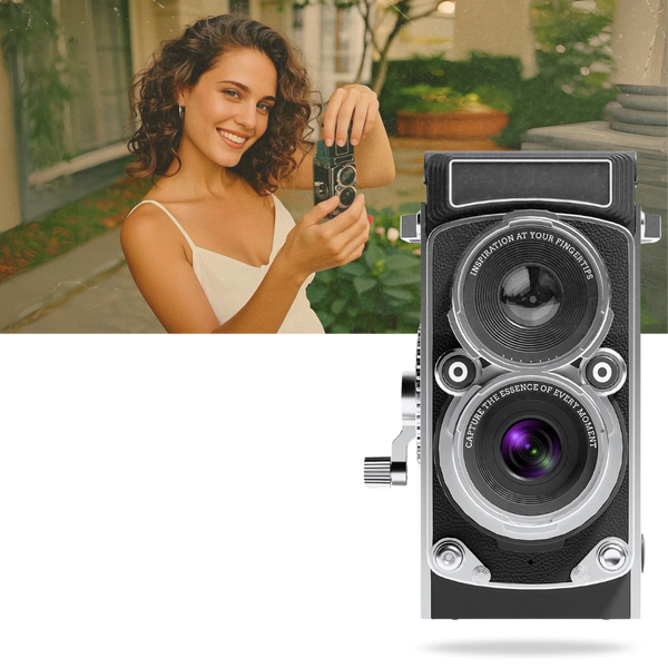 Vintage TLR Camera With Modern Digital Features For Creative Expression