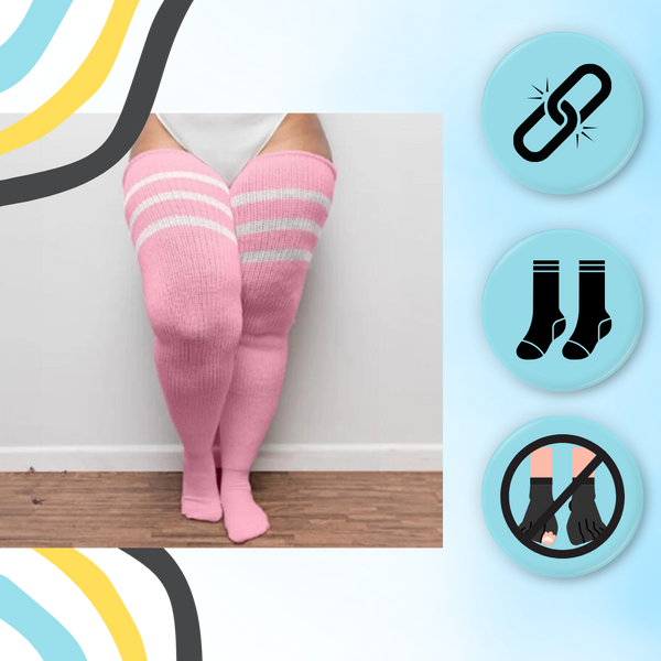 Reinforced Toe Womens Thigh High Socks With Breathable Comfort