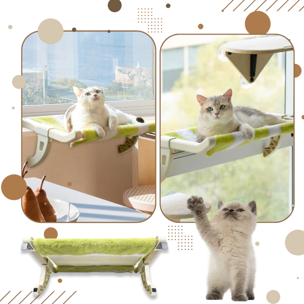 Tool Free Cat Bed Window Perch With Adjustable Comfort Fit