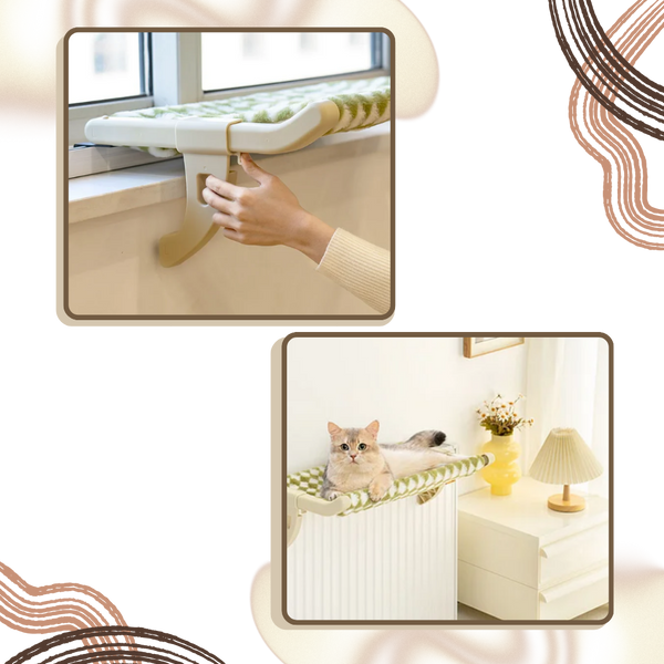 Tool Free Cat Bed Window Perch With Adjustable Comfort Fit