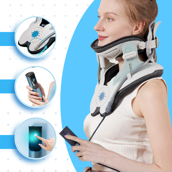 Neck Traction Device With Electric Inflation For Gentle Spinal Alignment