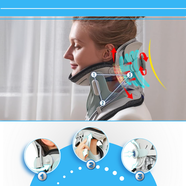 Neck Traction Device With Electric Inflation For Gentle Spinal Alignment