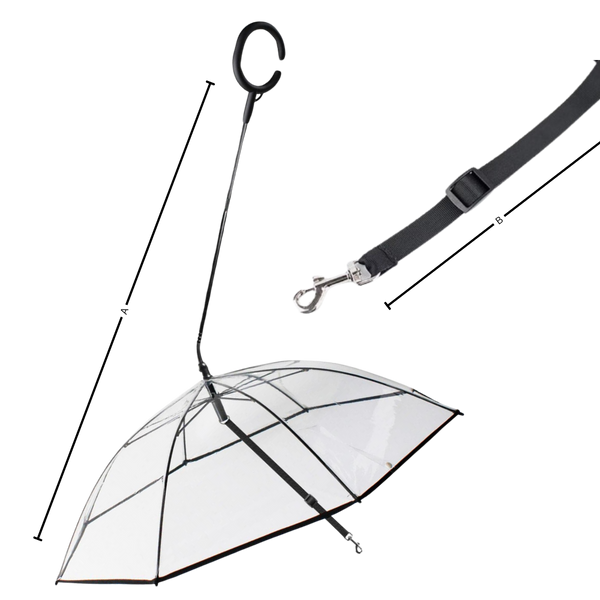 Clear Rainproof Dog Umbrella Leash Keeps Your Dog Dry During Walks