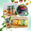 Clear Meal Prep Jar With Built In Sauce Cup For Mess Free Meals