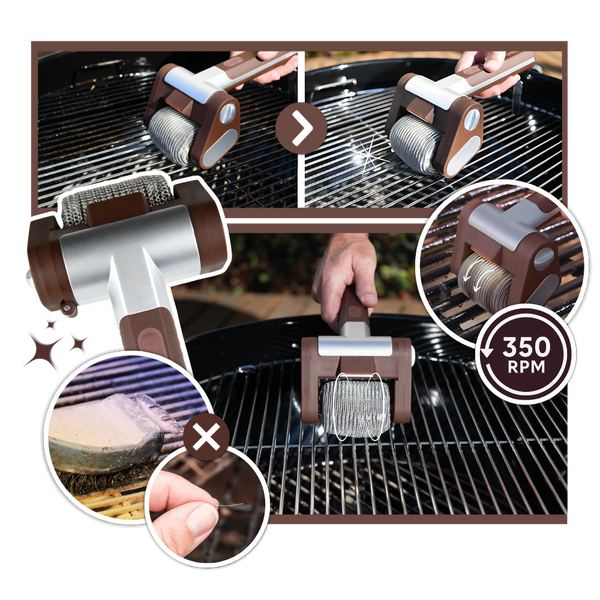 Cordless Grill Cleaning Brush With Led Spotlight For Deep Cleaning