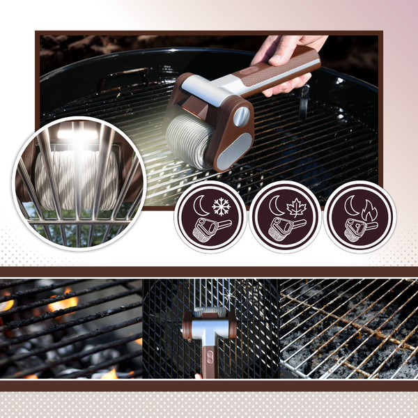 Cordless Grill Cleaning Brush With Led Spotlight For Deep Cleaning