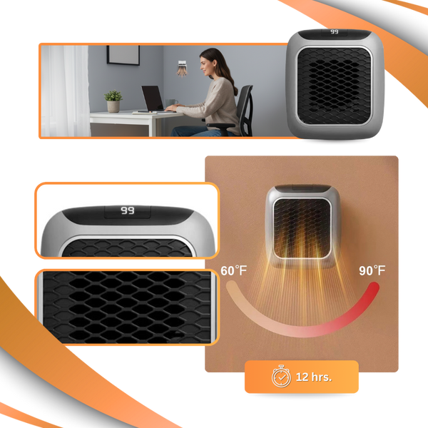 Slim Ceramic Smart Room Heater With Digital Thermostat For Quiet Warmth