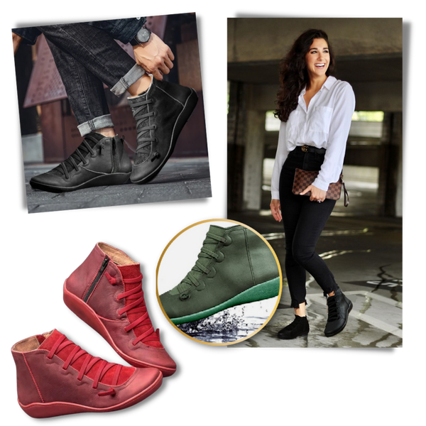 Unisex Arch Support Boots With Cross Strap Design For All Day Comfort