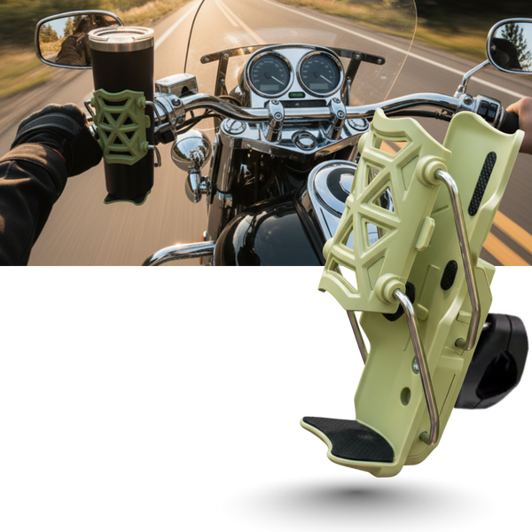Universal Bike Handlebar Cup Holder With Adjustable Size And 360 Degree Rotation