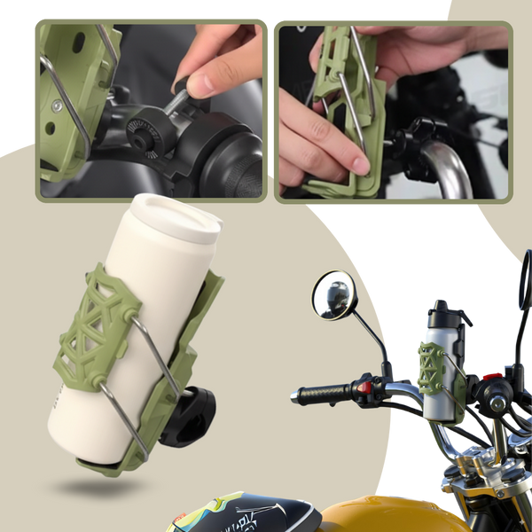Universal Bike Handlebar Cup Holder With Adjustable Size And 360 Degree Rotation