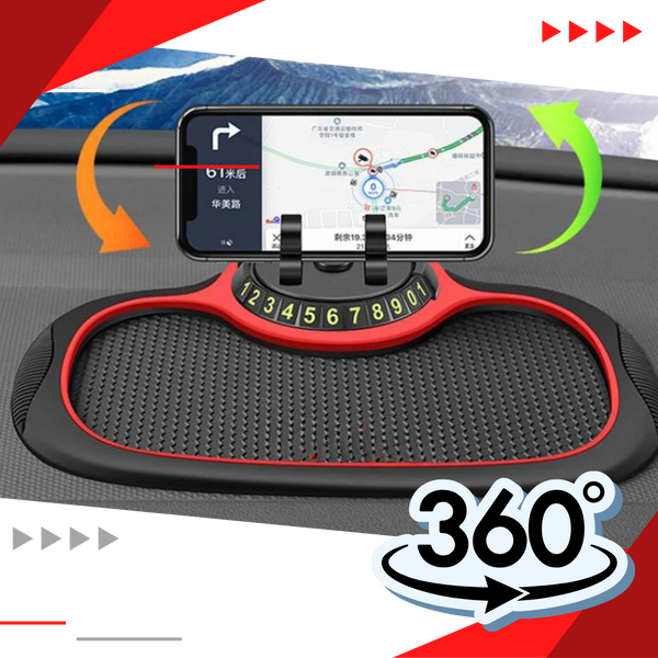 Car Phone Mount With Secure Grip And 360 Degree Rotation